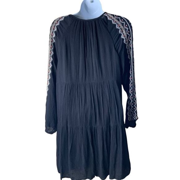 Old Navy Tunic Blouse Peasant Top Womens Small Petite Embroidered Trimmed Boho - Picture 4 of 10